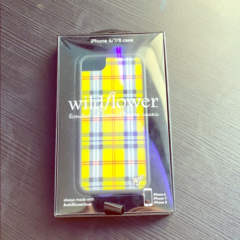 Yellow Plaid Wildflower Phone Case
